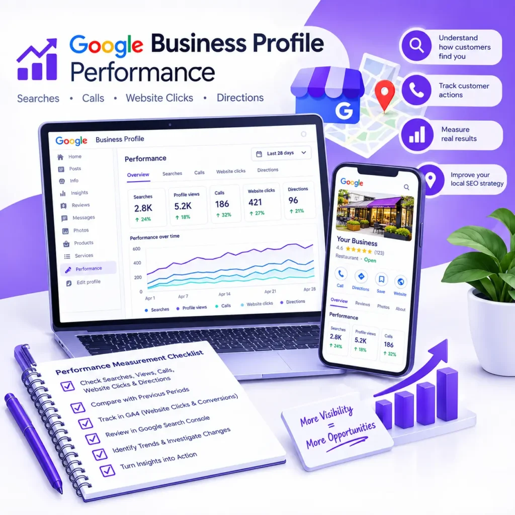 How to Measure Google Business Profile Performance: Searches, Calls, Website Clicks, and Directions