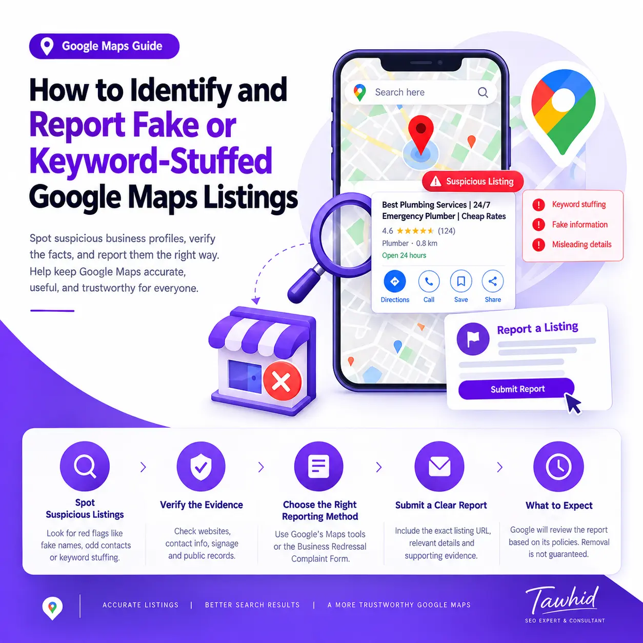 How to Report Fake Google Maps Listings & Keyword Spam