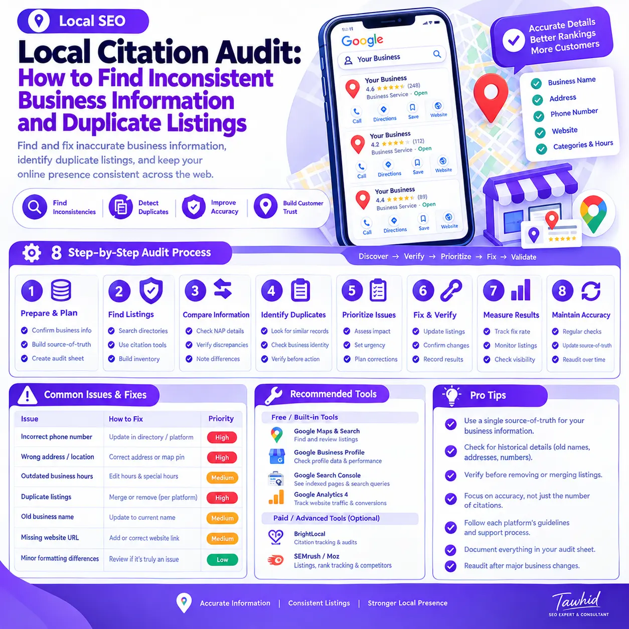 Local Citation Audit: Find NAP Errors & Duplicates