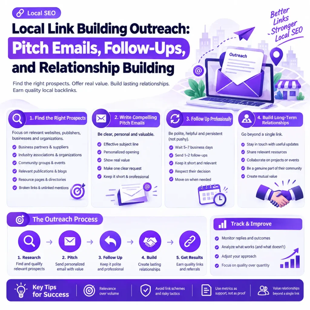 Local Link Building Outreach: Pitch Emails, Follow-Ups, and Relationship Building