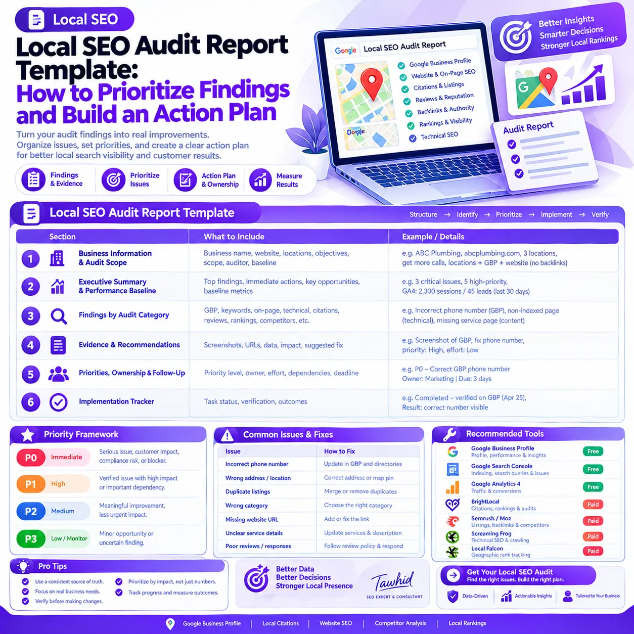 Local SEO Audit Report Template: Priorities & Action Plan